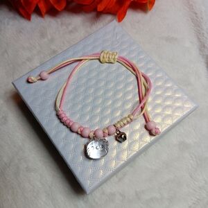 Pink Beaded Bracelet with Hell Kitty Charm
